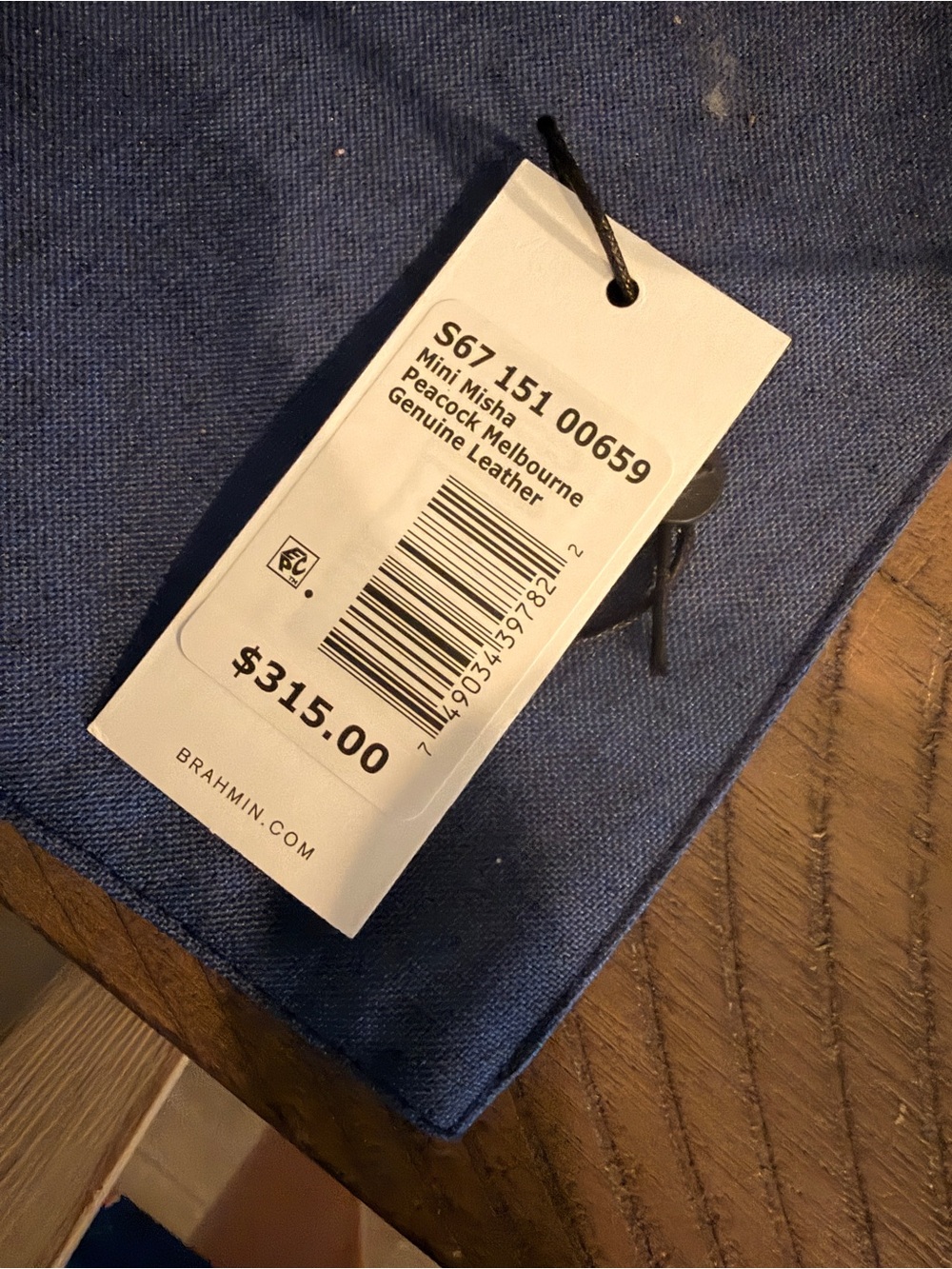 Brahmin Mini Misha Peacock Melbourne Genuine Leather - Teal Blue Green Color - Picture 9 of 9